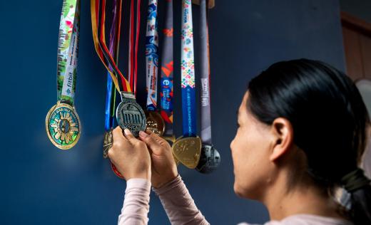 Inés Melchor, Peru, long-distance runner, participated in the Athens 2004, London 2012 and 2016 Rio de Janeiro Olympics