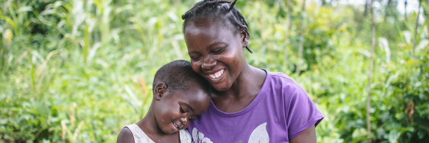 Phyllis Chebet with her daughter Sharleen, aged 3, at her home, Changara village, Busia Kenya 2017