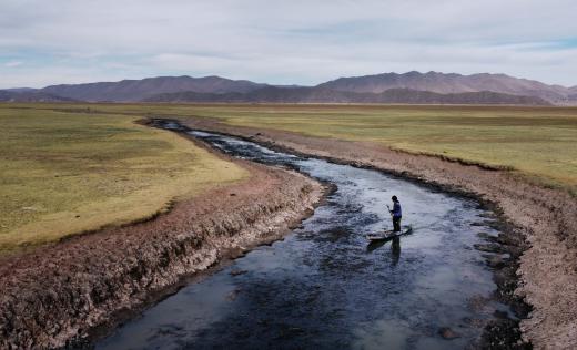 First Place: Manuel Seoane Salazar - Fishing in an extinct lake.