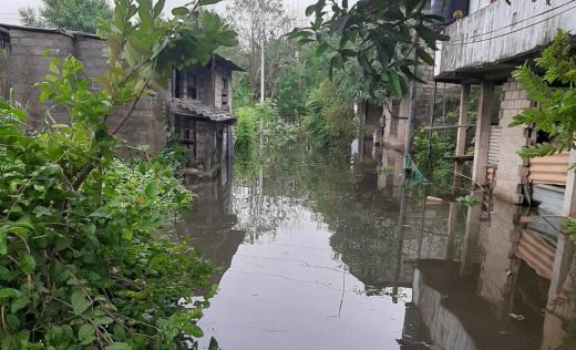 A flooded residential area in Colombo, Sri Lanka. Photo credit: Sarvodaya Shramadana Movement, 3 June, 2024. 