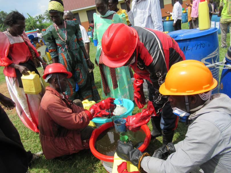 Experts demonstrate how to make the soap