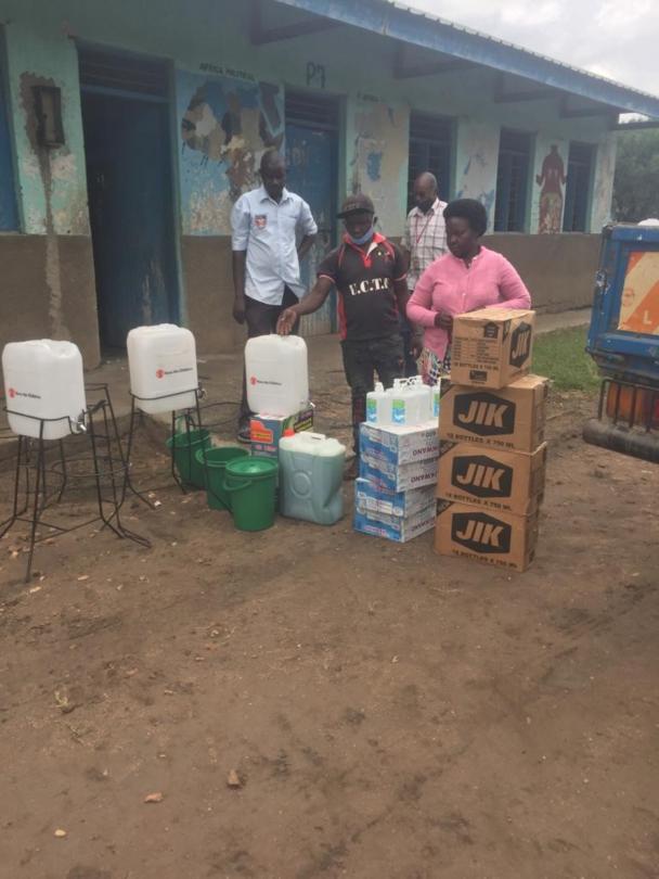 As part of the support towards schools reopening, Save the Children delivered WASH materials including soap, Jik, temperature guns, handwashing facilities to 50 schools in western Uganda as a way of supporting schools to observe standard operating procedures. Some of these schools were hit and destroyed by floods which occurred in August. 