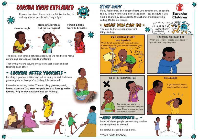 llustrated comic strip being distributed to children in Uganda