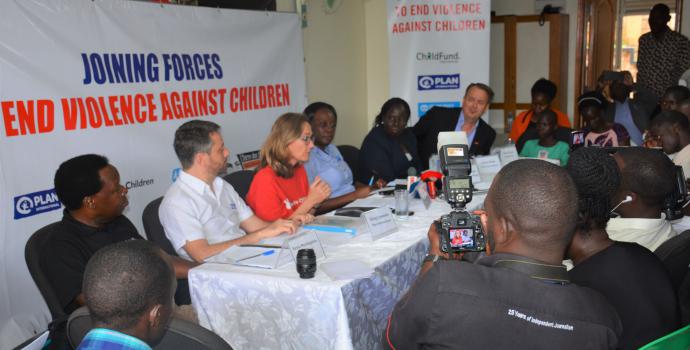 Launching the new Joining Forces initiative at Save the Children's office in Kampala. Alun McDonald / Save the Children