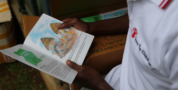 Story books for distribution in northern Uganda. Alun McDonald / Save the Children