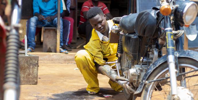 Stella has become the first female mechanic in her community