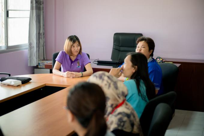 Dararat in one of the various meetings she has with Phang Nga Home for Children and Family staff.